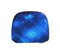 WZYWHJ Glowing Blueprint Pattern Seat Head Pillowcase Car Truck Parts Protective Cover one Pack