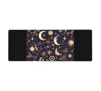 WZYWHJ Golden Stars In The Night Sky Pattern Extra large rubber keyboard pad, thickened anti slip Office desk cushion