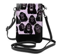 WZYWHJ Gorillas Pattern Women's leather phone bag crossbody package with adjustable shoulder strap