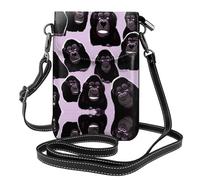 WZYWHJ Gorillas Picture Leather Crossbody Flap Phone Bag - Versatile Gift for Women Walking, Camping, Shopping, and Travel