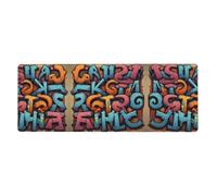WZYWHJ Graffiti letters printing Extra large rubber keyboard pad, thickened anti slip Office desk cushion