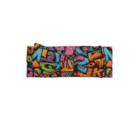 WZYWHJ Graffiti white border letters prints baby bow headbands and elastic soft hair accessories for newborns and girls