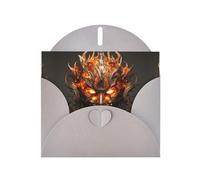 WZYWHJ Gray Holiday Greeting Card 6x4 in with Envelope for Christmas, Birthday, Valentine's Day, Party Invitation The mask of burning flames Printed