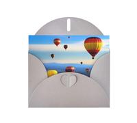 WZYWHJ Gray Holiday Greeting Card 6x4 in with Envelope for Christmas, Birthday, Valentine's Day, Party Invitation Hot Air Balloon In The Sky Picture