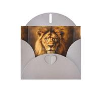 WZYWHJ Gray Holiday Greeting Card 6x4 in with Envelope for Christmas, Birthday, Valentine's Day, Party Invitation The dull lion king Printed