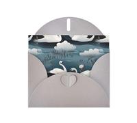 WZYWHJ Gray Holiday Greeting Card 6x4 in with Envelope for Christmas, Birthday, Valentine's Day, Party Invitation White swan Picture