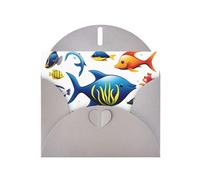WZYWHJ Gray Holiday Greeting Card 6x4 in with Envelope for Christmas, Birthday, Valentine's Day, Party Invitation sea water animals Printing