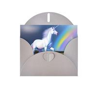 WZYWHJ Gray Holiday Greeting Card 6x4 in with Envelope for Christmas, Birthday, Valentine's Day, Party Invitation Unicorn Printing