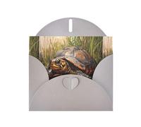 WZYWHJ Gray Holiday Greeting Card 6x4 in with Envelope for Christmas, Birthday, Valentine's Day, Party Invitation The turtle crawling into the swamp Printed