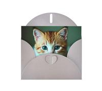 WZYWHJ Gray Holiday Greeting Card 6x4 in with Envelope for Christmas, Birthday, Valentine's Day, Party Invitation Sad Kitten Printing