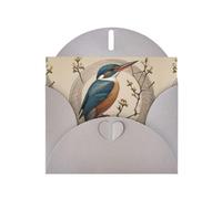 WZYWHJ Gray Holiday Greeting Card 6x4 in with Envelope for Christmas, Birthday, Valentine's Day, Party Invitation Kate Kingfisher Prints