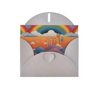 WZYWHJ Gray Holiday Greeting Card 6x4 in with Envelope for Christmas, Birthday, Valentine's Day, Party Invitation Strange Rainbow Picture