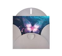 WZYWHJ Gray Holiday Greeting Card 6x4 in with Envelope for Christmas, Birthday, Valentine's Day, Party Invitation Crystal butterfly in water Printed