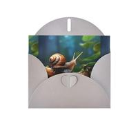 WZYWHJ Gray Holiday Greeting Card 6x4 in with Envelope for Christmas, Birthday, Valentine's Day, Party Invitation Snail on a branch Printed