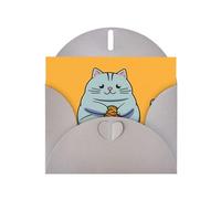 WZYWHJ Gray Holiday Greeting Card 6x4 in with Envelope for Christmas, Birthday, Valentine's Day, Party Invitation Cat playing with ball of string Pattern