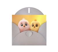 WZYWHJ Gray Holiday Greeting Card 6x4 in with Envelope for Christmas, Birthday, Valentine's Day, Party Invitation Cute chicks Printed