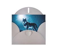 WZYWHJ Gray Holiday Greeting Card 6x4 in with Envelope for Christmas, Birthday, Valentine's Day, Party Invitation Wolf on snowy mountain Printing