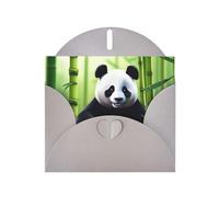 WZYWHJ Gray Holiday Greeting Card 6x4 in with Envelope for Christmas, Birthday, Valentine's Day, Party Invitation Cute panda playing water Picture