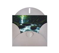 WZYWHJ Gray Holiday Greeting Card 6x4 in with Envelope for Christmas, Birthday, Valentine's Day, Party Invitation River In The Forest Printing