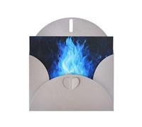 WZYWHJ Gray Holiday Greeting Card for Christmas, Birthday, Anniversary & more Blue Spirit Flame Pattern