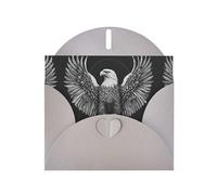 WZYWHJ Gray Holiday Greeting Card for Christmas, Birthday, Anniversary & more Eagle Spreads Wings Pattern