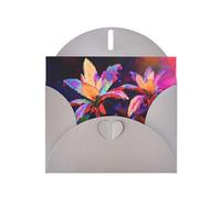 WZYWHJ Gray Holiday Greeting Card for Christmas, Birthday, Anniversary & more Fault Botany Pattern