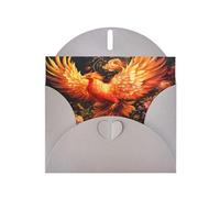 WZYWHJ Gray Holiday Greeting Card for Christmas, Birthday, Anniversary & more Red Phoenix Picture