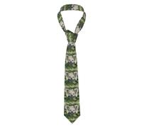 WZYWHJ green leaf koala Printed Silk men's formal suit tie, suitable for daily use and business gatherings Necktie