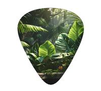 Wzywhj Green Tropical Jungle Plant Printed Guitar Picks 12 Piece, Easy Grip Uke Picks Hold In One'S Hands, Ukulele, Acoustic Or Electric Electric Guitar
