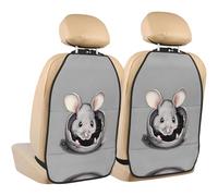 WZYWHJ Grey Rat Printed Car seat Anti Kick Storage pad 2 Pieces, Multi-Functional Storage Bag seat Protector After Installation