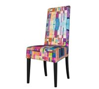WZYWHJ Grid Harmony Pattern Detachable Chair Cover Quick Installation and Easy Maintenance Suitable for Square Chair Backs