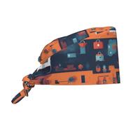 WZYWHJ Hacker Attack Printing Cleaning Work hat Sweatband Suitable for Men and Women, Adjustable Elastic Strap Black