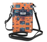 WZYWHJ Hacker Attack printing Women's leather phone bag crossbody package with adjustable shoulder strap