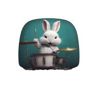 WZYWHJ Handsome Little Rabbit Drummer Picture Seat Head Pillowcase Car Truck General Motors Parts Protective Cover one Pack