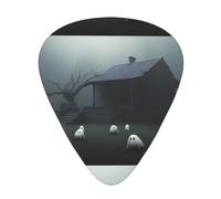 Wzywhj Haunted Mansion Pattern Guitar Pick Easy Grip Uke Picks For Your Bass, Ukulele, Acoustic And Electric Guitar，12 Piece