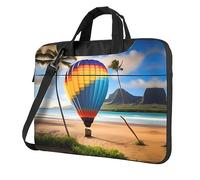 WZYWHJ Hawaii Hot Air Balloon Prints Laptop Bag - with Soft Interior, Multiple Pockets - Ideal for Men, Travel and Business, Black, 13 inch