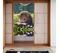 WZYWHJ Hedgehog reading seriously Picture Quality Curtains - Versatile Room Dividers for Home, Office, Kitchen - Stylish and Functional Curtain 34 x 56 in