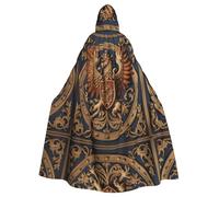 WZYWHJ Heraldic Griffin Prints aldult Cosplay Poncho Hooded Cloak for men and women Halloween Party