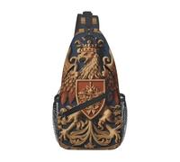 WZYWHJ Heraldic Griffin Prints Men's Casual Crossbody Chest Bag with High Storage Capacity and Adjustable Shoulder Strap