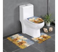 WZYWHJ Highland Cows on The Grassland Printing Bathroom mat Sets of 3 Bathroom Floor Mats,Non-Slip, Durable,Does Easy to Clean Suitable for Bathroom and Toilet