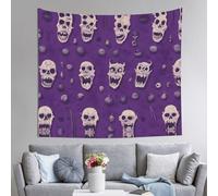 WZYWHJ Horror pattern on purple background Printing Indoor Decor Tapestry 60x51 in : Soft, Quality and lightweight Suitable for wall hanging tapestries