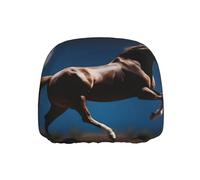 WZYWHJ Horse Under The Moon Picture Seat Head Pillowcase Car Truck General Motors Parts Protective Cover one Pack