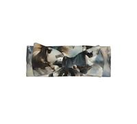 WZYWHJ Horses running wild in the river Picture baby bow headbands and elastic soft hair accessories for newborns and girls