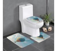 WZYWHJ Hot air Balloon Flying high Picture Bathroom mat Sets of 4 Bathroom Floor Mats,Non-Slip, Durable,Does Easy to Clean Suitable for Bathroom and Toilet
