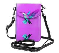 WZYWHJ Hummingbird With Wings Printed Leather Crossbody Flap Phone Bag - Versatile Gift for Women Walking, Camping, Shopping, and Travel