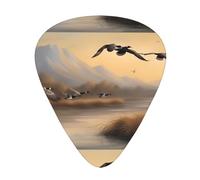 Wzywhj Hunting Flying Wild Ducks Pattern Guitar Pick Easy Grip Uke Picks For Your Bass, Ukulele, Acoustic And Electric Guitar,12 Piece