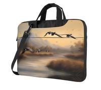 WZYWHJ Hunting Flying Wild Ducks Pattern Ultra-thin portable single-shoulder laptop bag 13 inch computer accessories soft shockproof for laptops