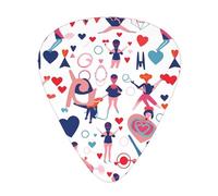 Wzywhj I Love Gymnastics Printed Guitar Picks 12 Piece, Easy Grip Uke Picks Hold In One'S Hands, Ukulele, Acoustic Or Electric Electric Guitar