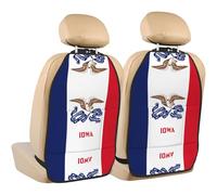 WZYWHJ Iowa State Flag Picture Car seat Anti Kick Storage pad 2 Pieces, Multi-Functional Storage Bag seat Protector After Installation