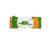 WZYWHJ irish flag Pattern baby bow headbands and elastic soft hair accessories for newborns and girls